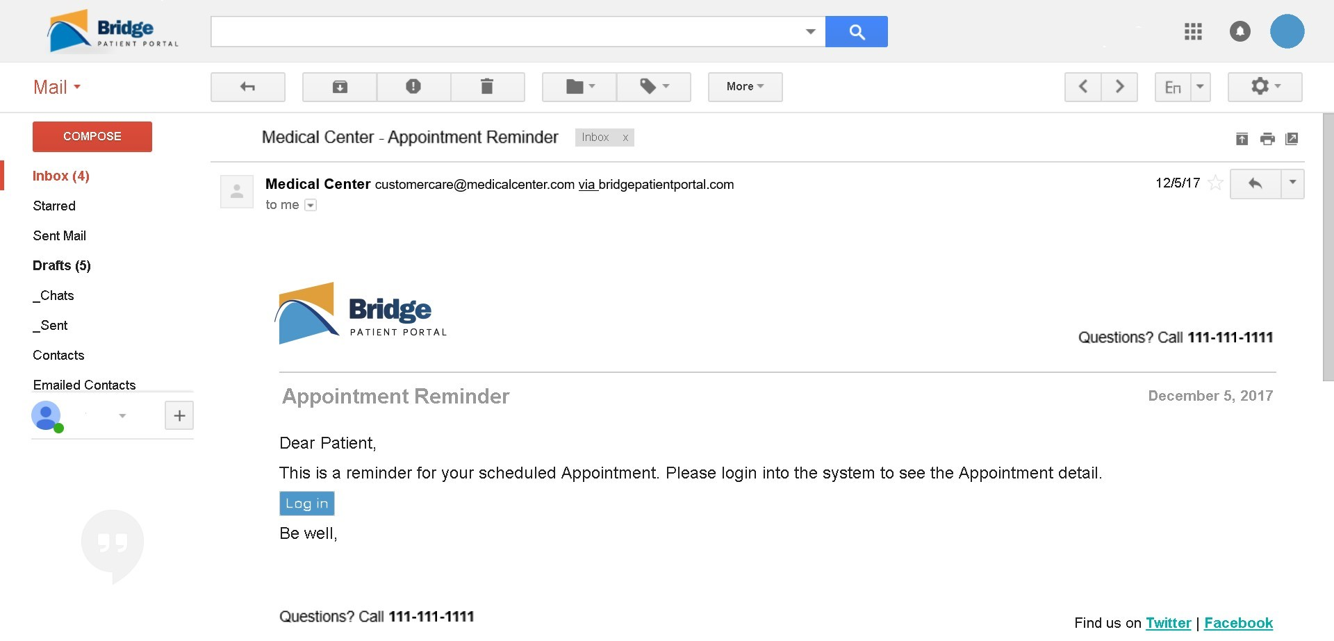 bridge email screenshot